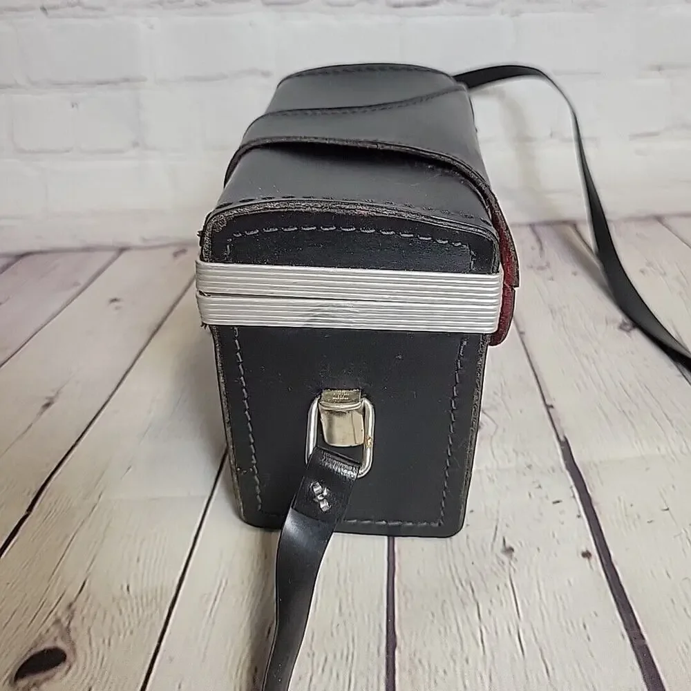 Camera Case Vintage Hard Shell With Strap Black For Polaroid Or Other Cameras